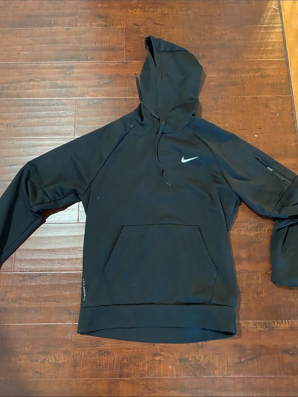 Nike Black Men's Turtleneck Pullover Hoodie with Swoosh